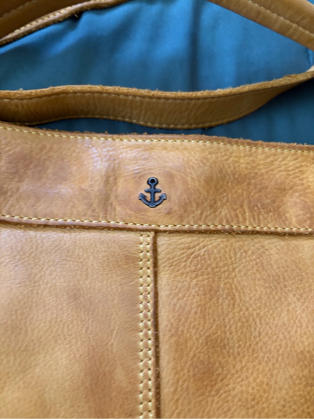 Harbour 2nd Anchor-Emblem Mustard Leather Hobo Bag - Picture 2 of 9